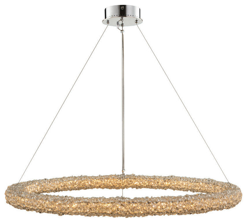 Allegri 35554 Lina 38"W LED Crystal Ring Chandelier - Polished Chrome / ClearBy Allegri Crystal by Kalco Lighting