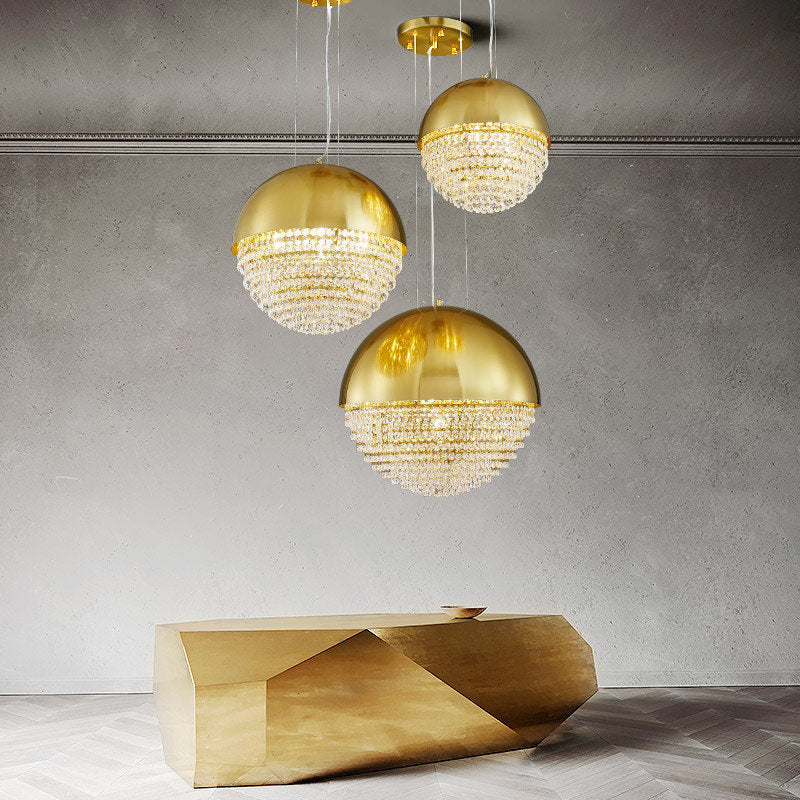Sestri Levante | Stunning Gold Crystal Ball Chandelier, Dia21.7xh21.7''By Miron Demid LLC