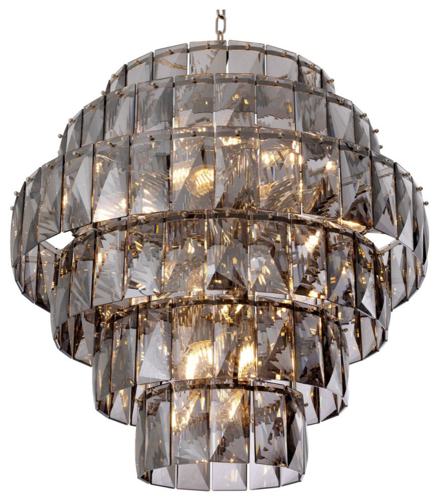 Nickel Smoked Glass Chandelier | Eichholtz Amazone LBy OROA - Furniture