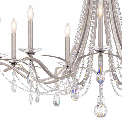Schonbek Va8339N-48S 9 Light Crystal Chandelier, Antique SilverBy Schonbek
