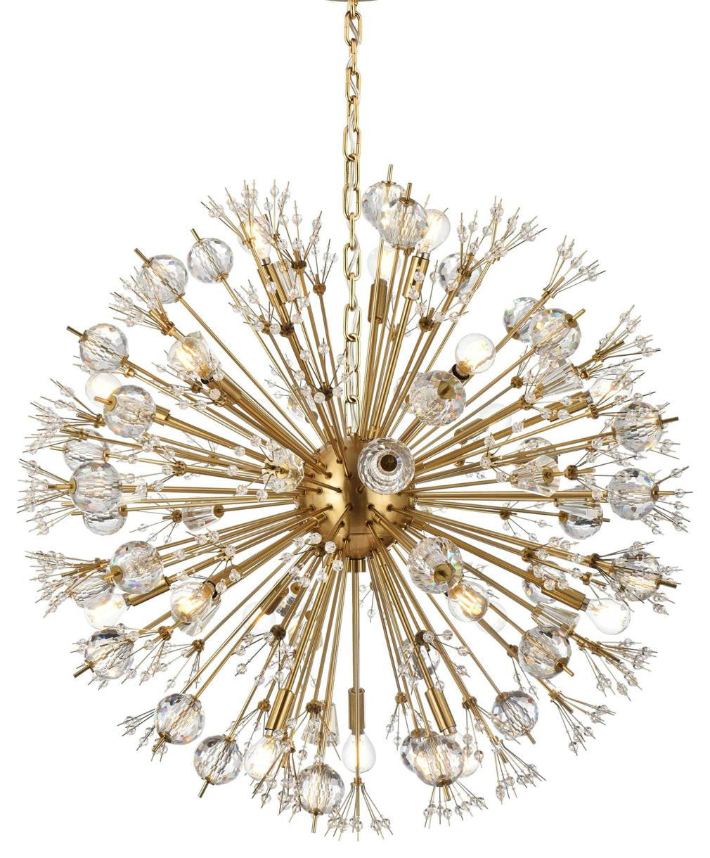 Vera 18 Light Pendant, Satin GoldBy Elegant Furniture & Lighting
