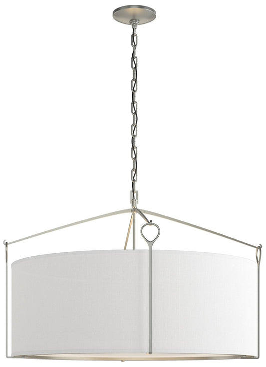 Bow Large Pendant - Vintage Platinum Finish - Natural Anna Shade