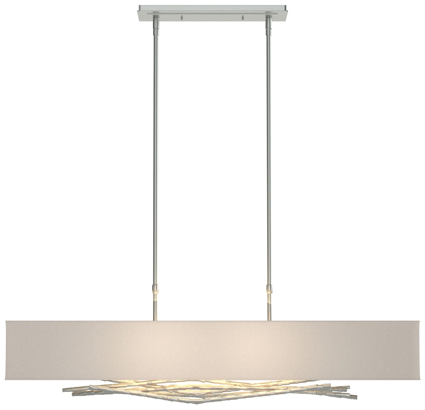 Brindille Pendant - Vintage Platinum Finish - Flax Shade - Standard Height