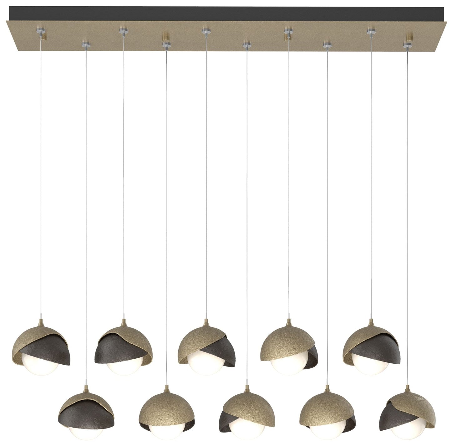 Brooklyn 44.5" Gold & Oil Rubbed Bronze Rectangular Long 2-Shade P