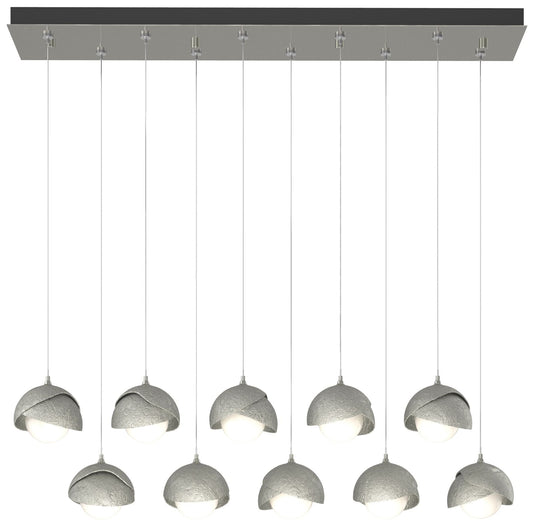 Brooklyn 44.5" Sterling & Sterling Rectangular Long 2-Shade Pendan