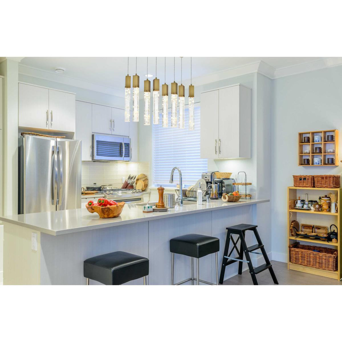 Aurora 8 Light Pendant, Satin GoldBy Elegant Furniture & Lighting