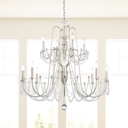 Schonbek Ar1012N-48H 12 Light Crystal Chandelier, Antique SilverBy Schonbek