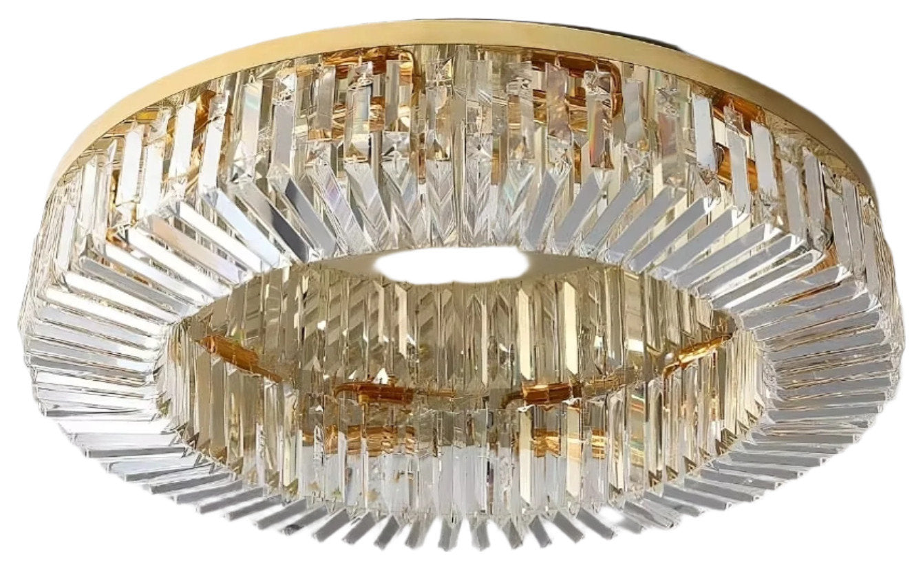 Specchio Crystal Ceiling Light Fixture, Chrome, 39", 100cmBy morsale.com