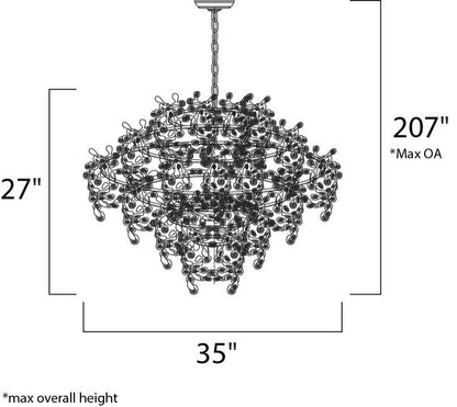 Maxim 24207 Comet 13 Light 35" Pendant - Polished Chrome / Beveled CrystalBy Maxim Lighting International