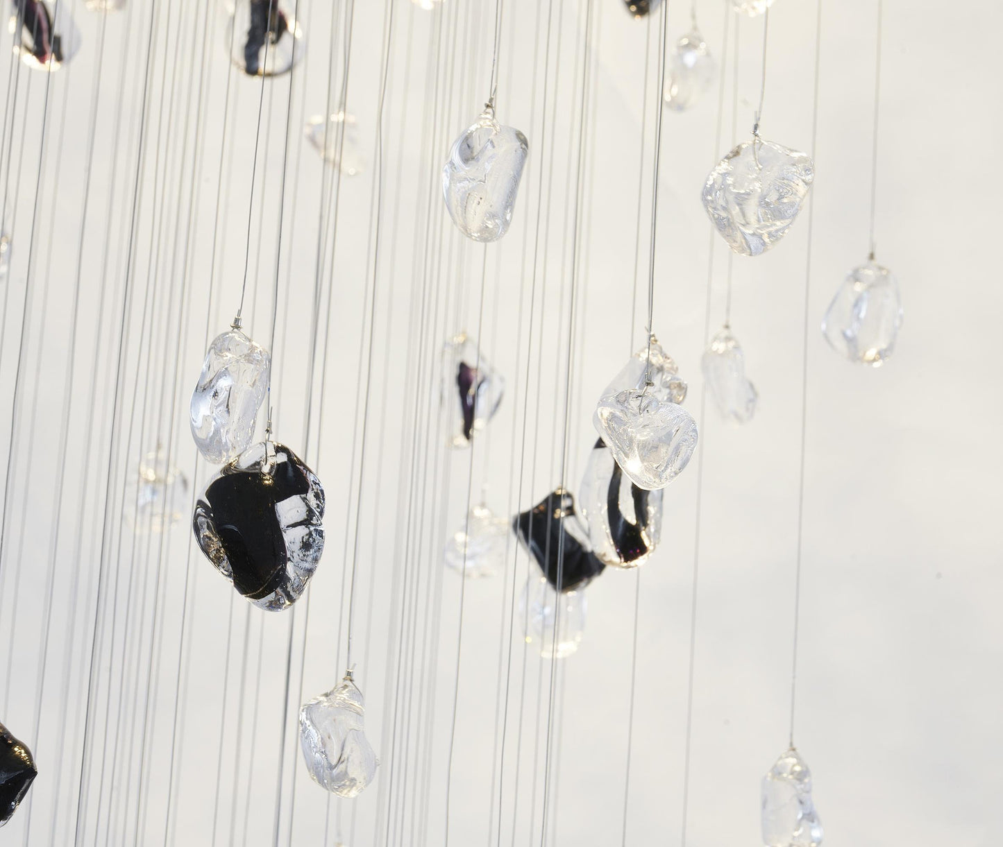 9-Light Chrome Chandelier With Amber And Clear Glass StonesBy Design Living