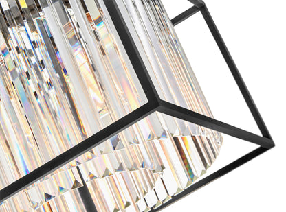Hinkley 50.25" Giada Multi-Tier Modern Chandelier, Black + Prismatic CrystalsBy Hinkley