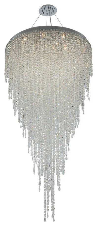 Tenuta 36x70" 21 Light Large Pendant, Polished ChromeBy Allegri Crystal by Kalco Lighting