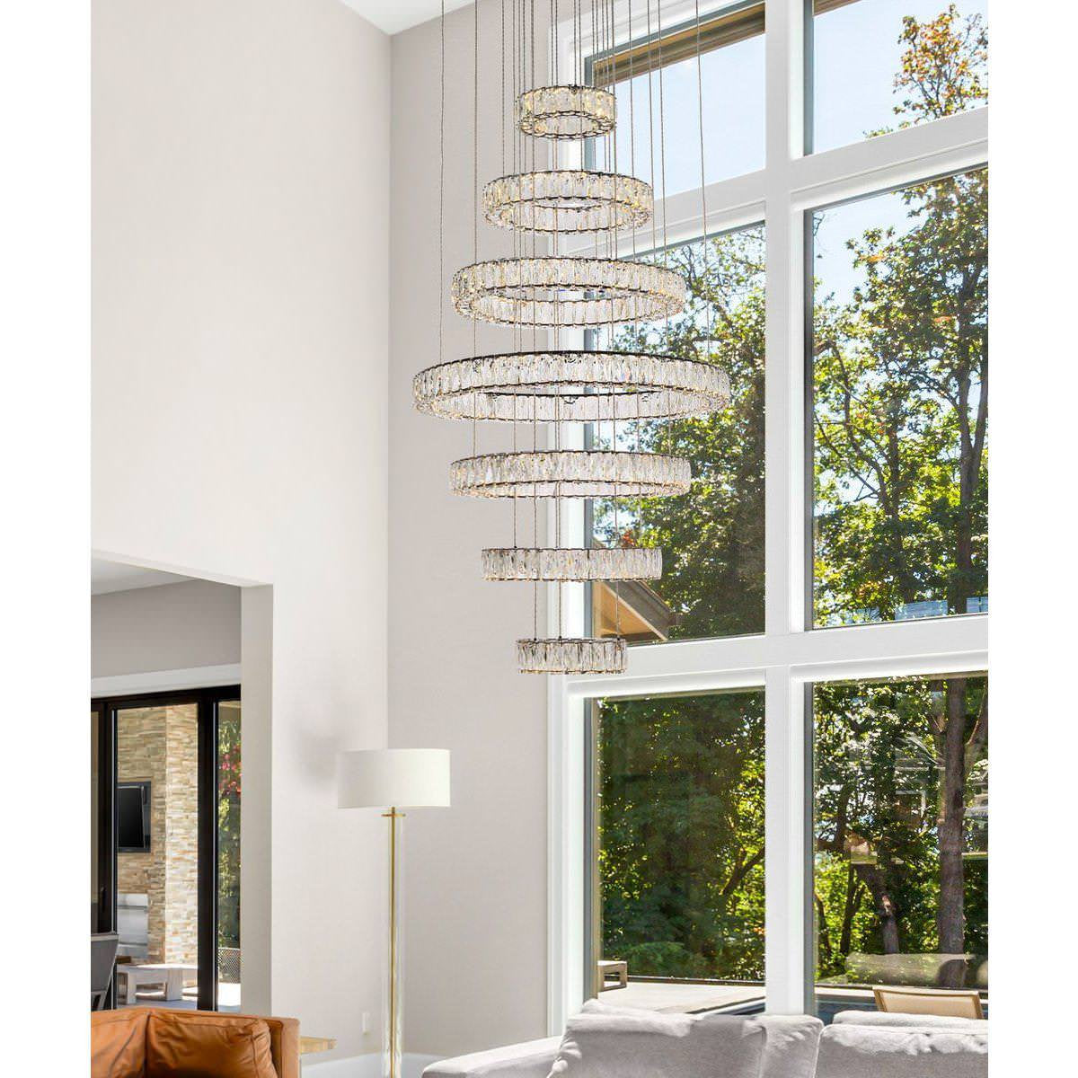 Monroe 7 Light Chandelier, BlackBy Elegant Furniture & Lighting