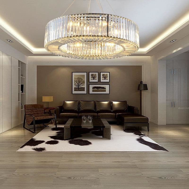 Crystal Drum Chandelier By Morsale, Diameter 32"By MORSALE