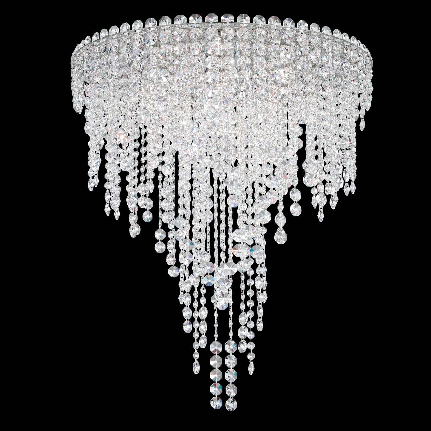 Chantant 6-Light Close to Ceiling in Stainless Steel With Clear Heritage CrystalBy Schonbek
