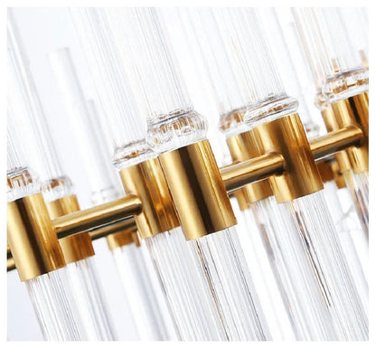 Zuccarello | Abstract Design Gold Glass Hanging Chandelier, 39.4'', 1 StyleBy Miron Demid LLC