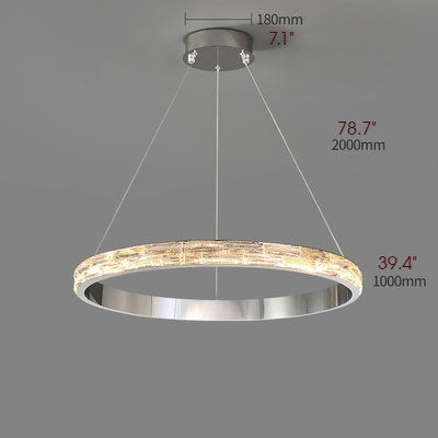 Stella | Postmodern Stainless Steel Pendant Light, Dia39.4", 1 RingBy Miron Demid LLC