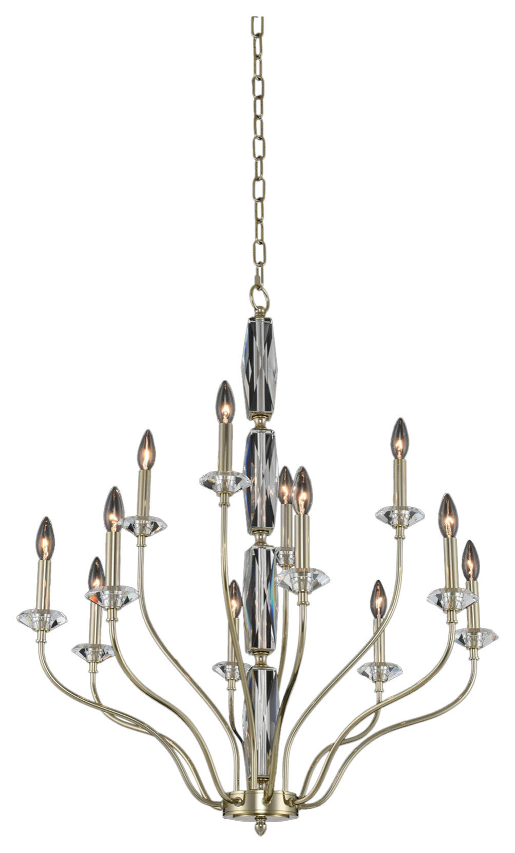 Savia 31x37" 12-Light Modern Classic;Casual Luxury Chandelier by AllegriBy Allegri Crystal by Kalco Lighting