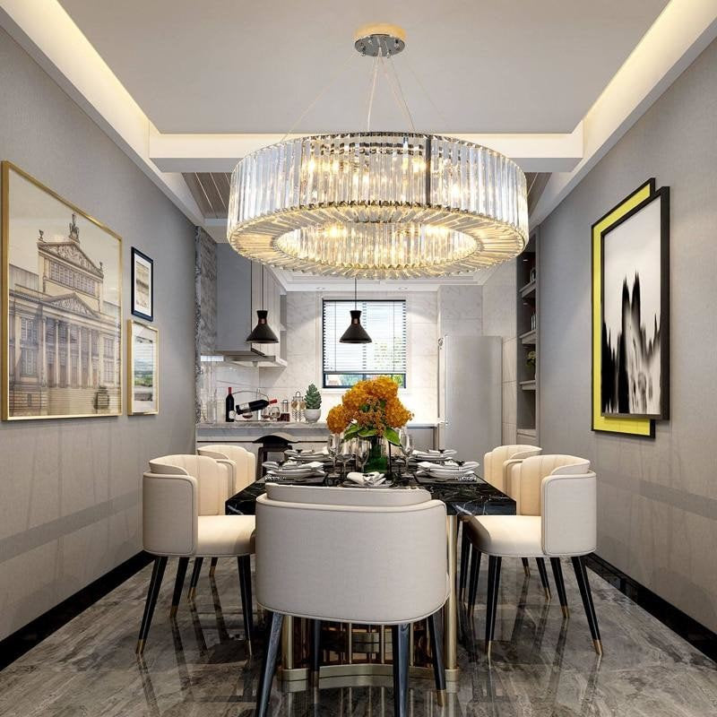 Crystal Drum Chandelier By Morsale, Diameter 32"By MORSALE