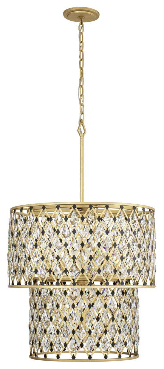 Windsor 7 Light Chandelier, French Gold and Matte BlackBy Varaluz