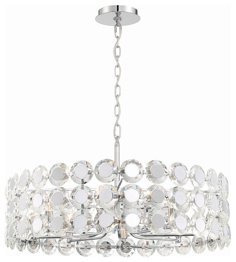 Chrome Eight Light Chandelier from the Perrene CollectionBy Eurofase Lighting