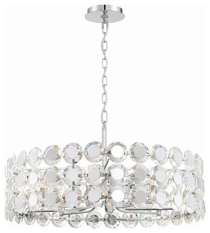 Chrome Eight Light Chandelier from the Perrene CollectionBy Eurofase Lighting