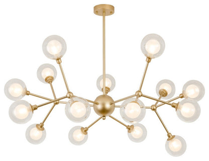 Cabiate | Glass Globe Shaped Chandelier for Bedroom, 15 Lights, Warm LightBy Miron Demid LLC