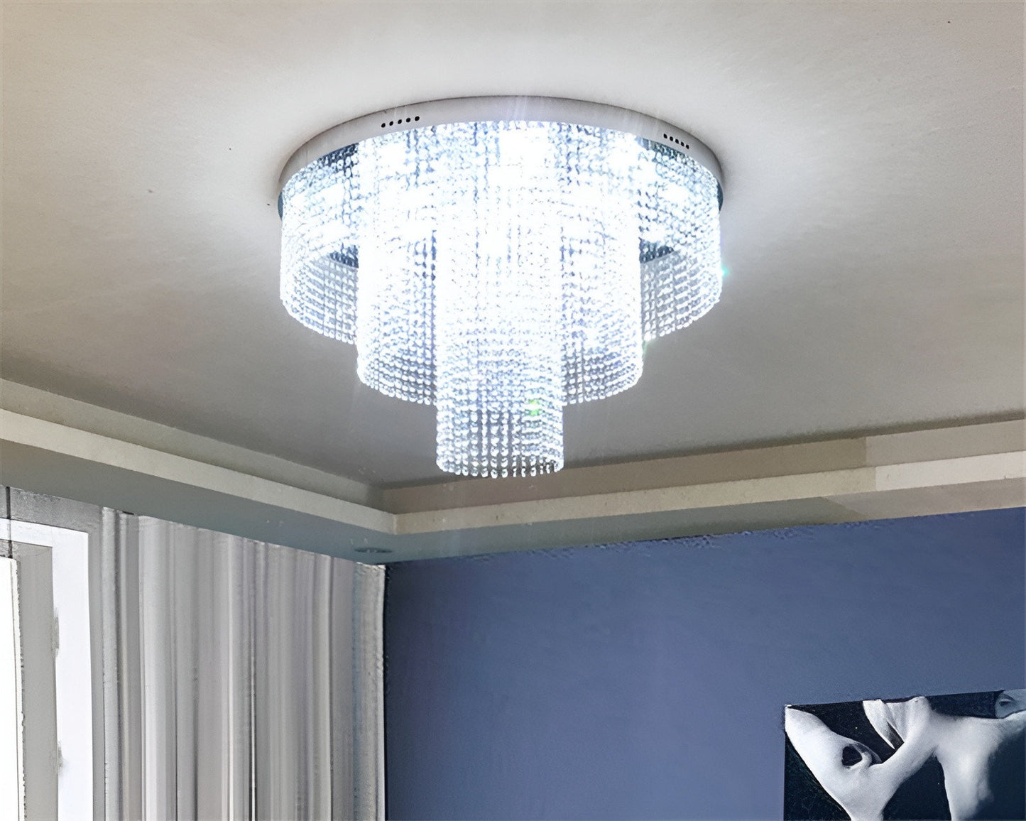 Accumoli | Modern Crystal LED Ceiling Lamp, Dia39.4xh27.5", Warm LightBy Miron Demid LLC