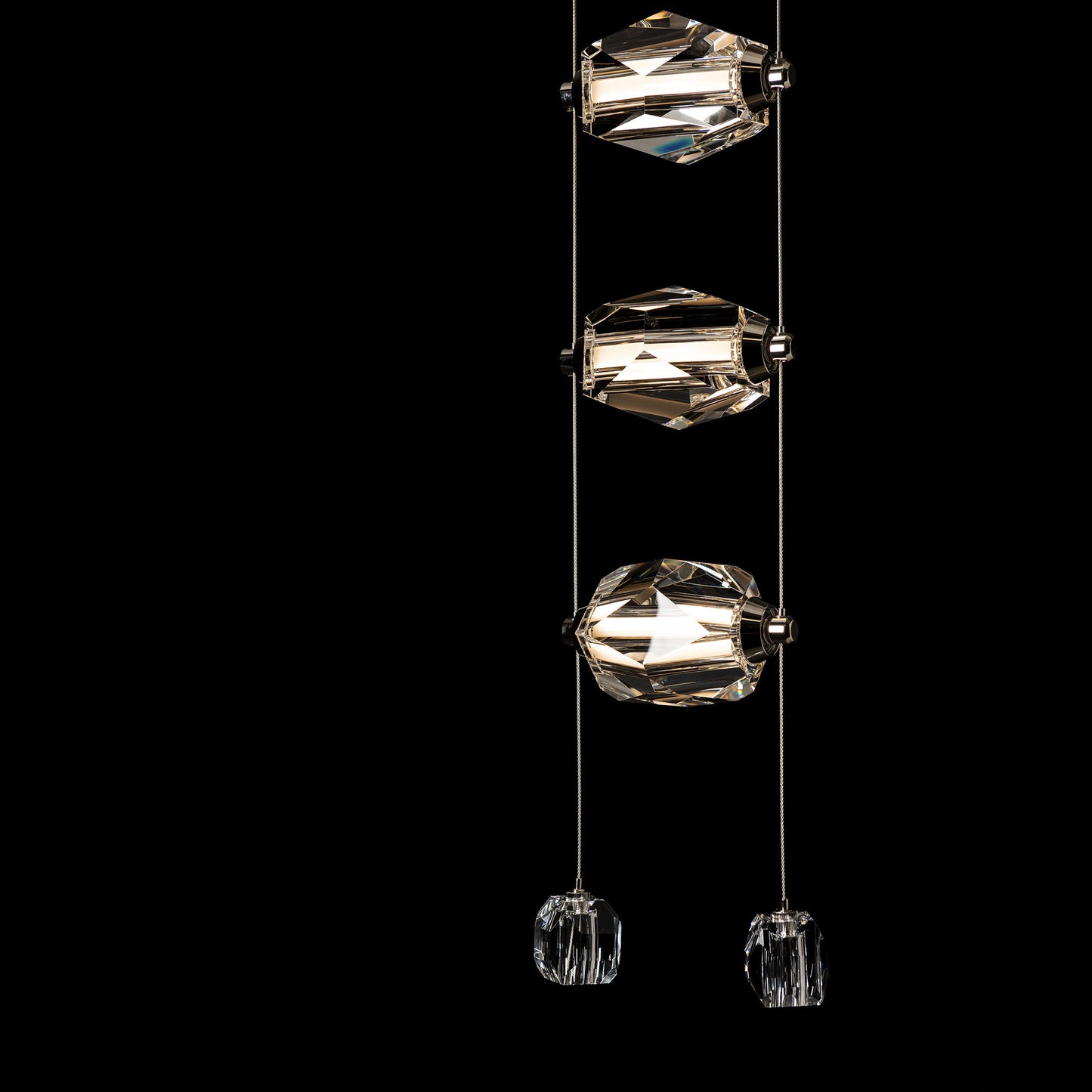 Gatsby 3-Light LED Pendant Modern Brass Crystal StandardBy Hubbardton Forge