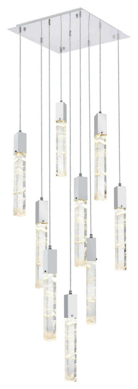 Aurora 9 Light Pendant, ChromeBy Elegant Furniture & Lighting