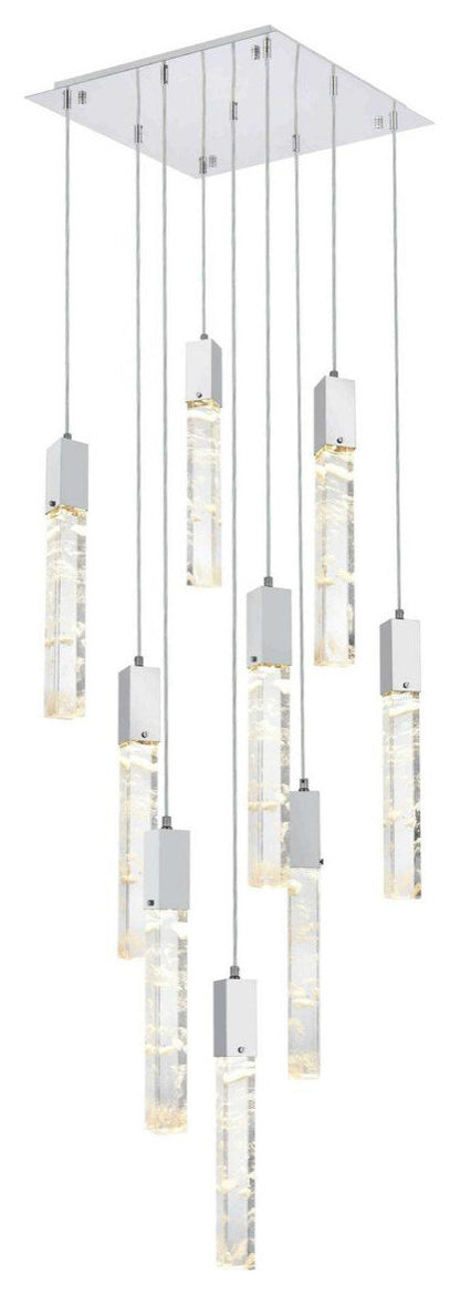 Aurora 9 Light Pendant, ChromeBy Elegant Furniture & Lighting