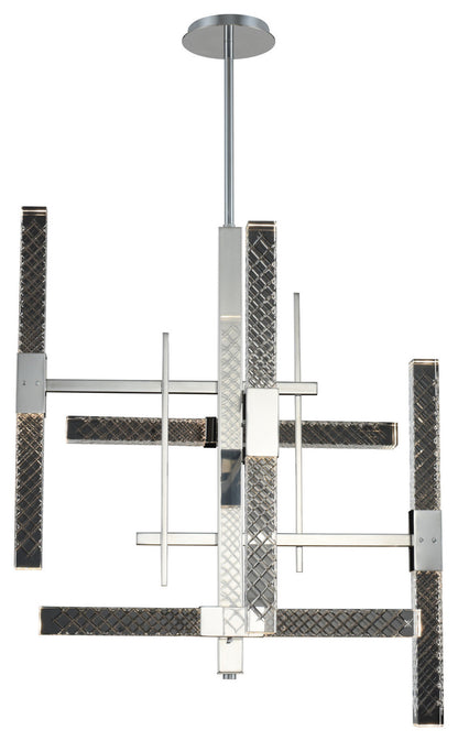 Allegri 034971-FR001 Apollo 10 Light 26"W LED Abstract Chandelier - ChromeBy Allegri Crystal by Kalco Lighting