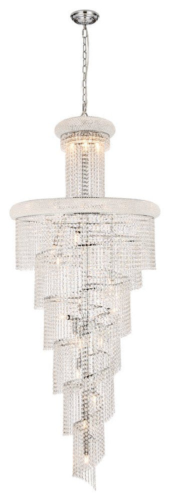 Elegant Lighting V1800SR30/RC Spiral 28 Light 30"W Crystal - GoldBy Elegant Furniture & Lighting