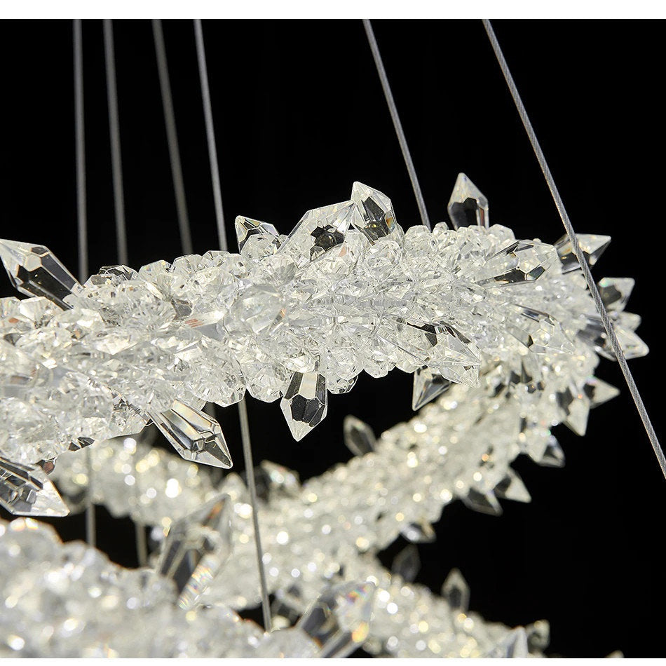 Andenne | Modern Ring Crystal Chandelier for Living Room, 3 Rings CrossBy Miron Demid LLC
