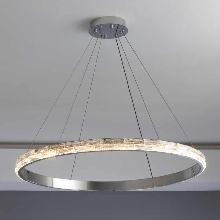 Stella | Postmodern Stainless Steel Pendant Light, Dia39.4", 1 RingBy Miron Demid LLC