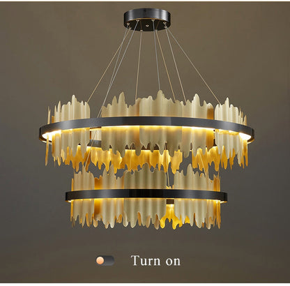 Nera 2-Tier Brushed Brass Modern ChandelierBy MORSALE