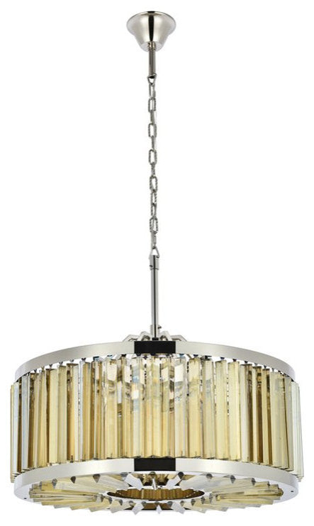 Urban Classic 1203D28PN-GT/RC 8 light polished nickel Chandelier Golden TeakBy URBAN CLASSIC