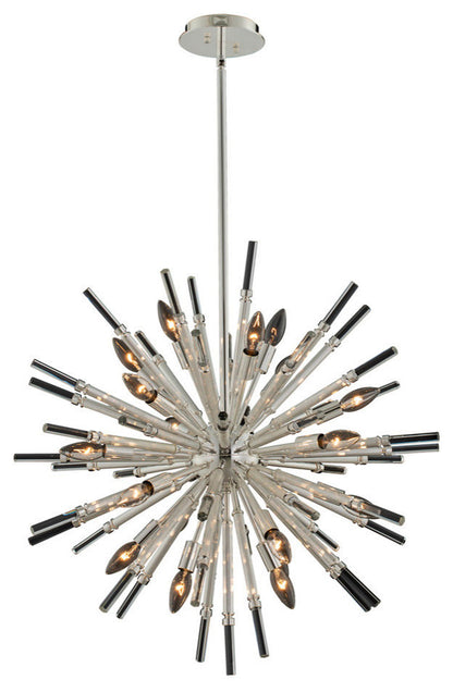 Sprazzo 28x32" 19-Light Contemporary Large Pendants, SilverBy Allegri Crystal by Kalco Lighting