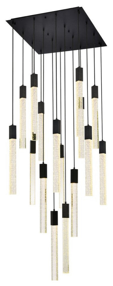 Elegant 2066G30BK Weston 16 Lights Pendant, BlackBy Elegant Furniture & Lighting