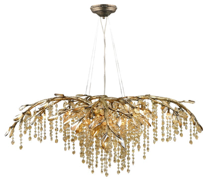 Alfiano Natta | Luxury Gold/Chrome Vintage Crystal Hanging Lamp For Living Room, Gold, Dia26.8"By Miron Demid LLC