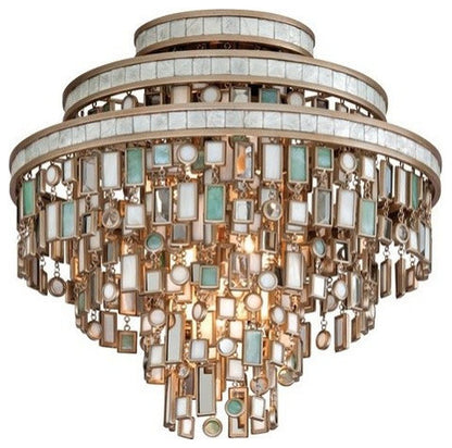 Dolcetti Flush Mount, Dolcetti Silver Finish, Mixed Shells, CrystalBy Corbett Lighting