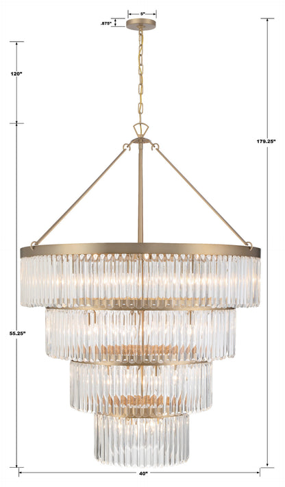 Emory 22-Light Modern Gold Chandelier, Clear GlassBy Crystorama Lighting