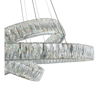 Crystal Elegance Integrated LED 3 Rings ChandelierBy Finesse Decor