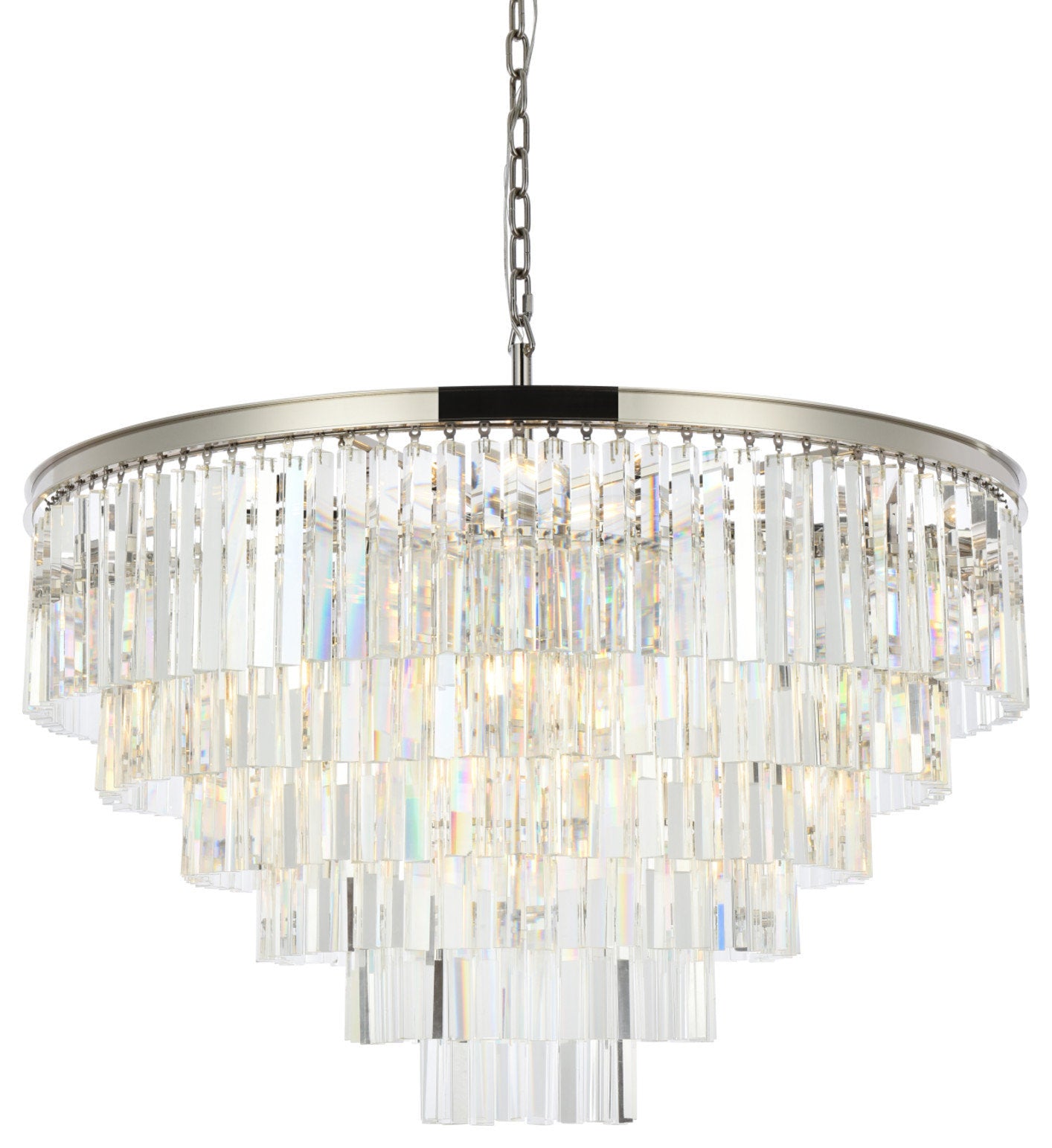 Elegant Lighting 1201D44/RC Sydney 33 Light 44"W Crystal - Polished NickelBy Elegant Furniture & Lighting