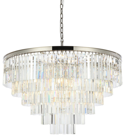Elegant Lighting 1201D44/RC Sydney 33 Light 44"W Crystal - Polished NickelBy Elegant Furniture & Lighting
