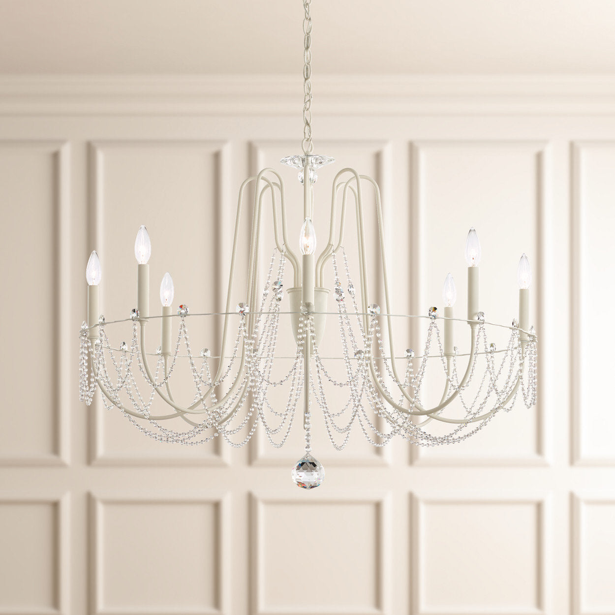 Schonbek Ar1008N-06S 8 Light Crystal Chandelier, WhiteBy Schonbek
