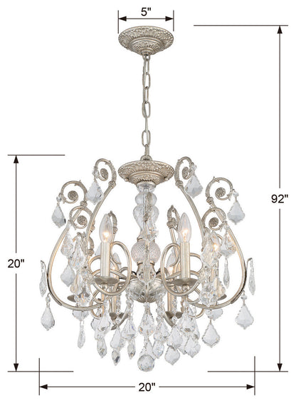 Crystorama Lighting Group 5115-CL-S Regis 6 Light 20"W Crystal - Olde SilverBy Crystorama Lighting