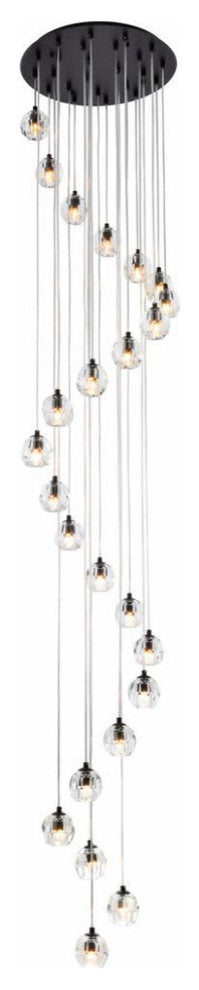 Lux Light 18.5" 24-Lights Black PendantBy Elegant Furniture & Lighting