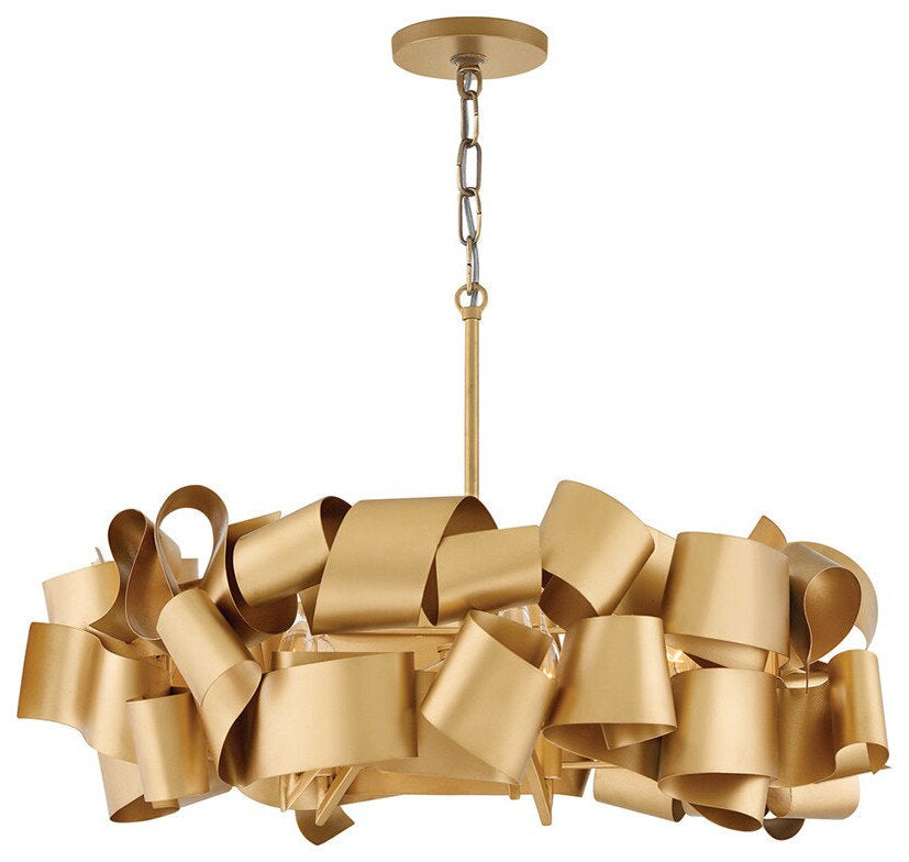 Zelo Surrigone | Postmodern Creative Gray/Gold Iron Chandelier, Copper, 31.5"By Miron Demid LLC