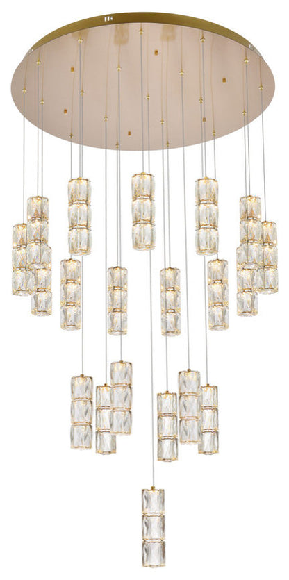 Elegant Lighting Polaris 38" Led Chandelier in GoldBy Elegant Furniture & Lighting